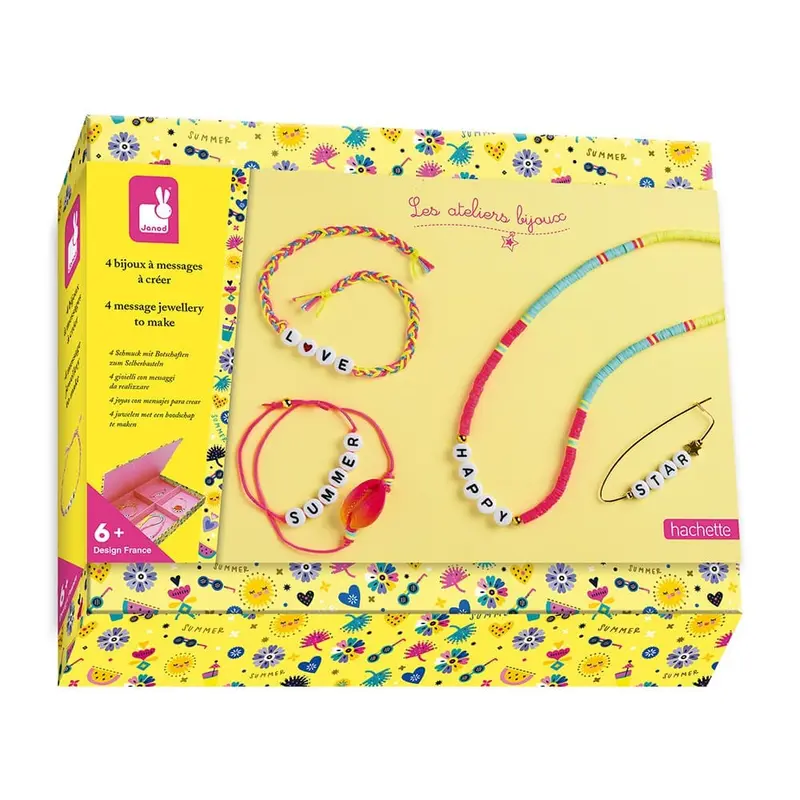 Kit creativo crear 4 joyas con mensajes - Janod J07932