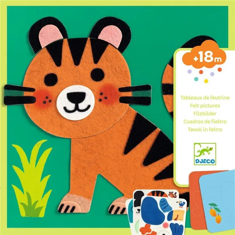 Kit de Collage Tableros de Fieltro Animales suaves - Djeco