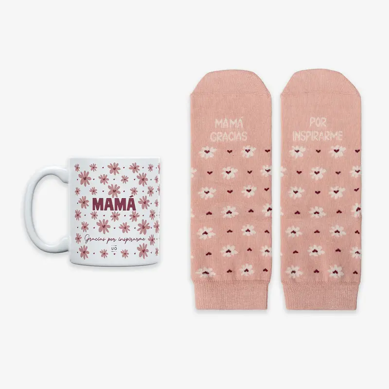 Kit Taza + Calcetines "Mamá gracias por inspirarme" - UO