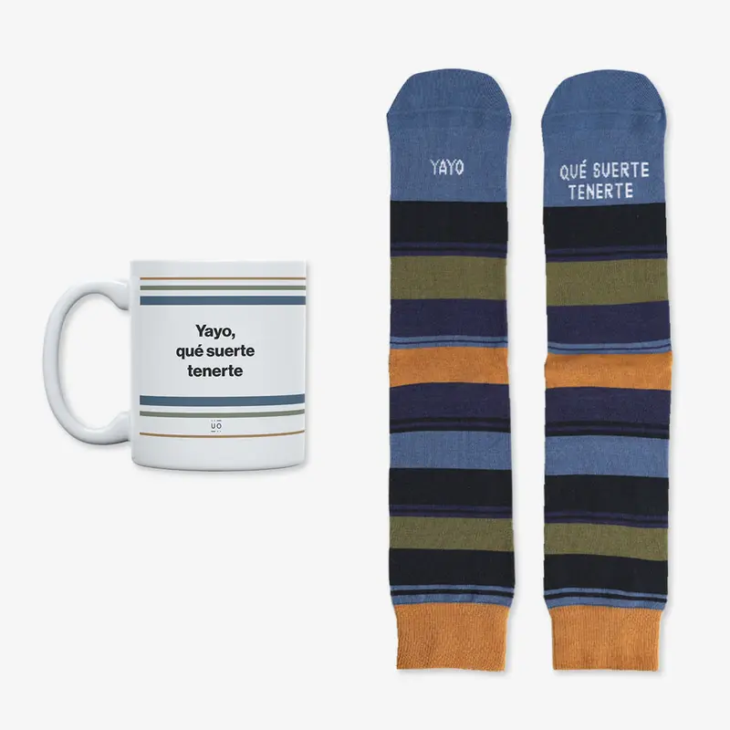 Kit Taza + Calcetines "Yayo, qué suerte tenerte" - UO