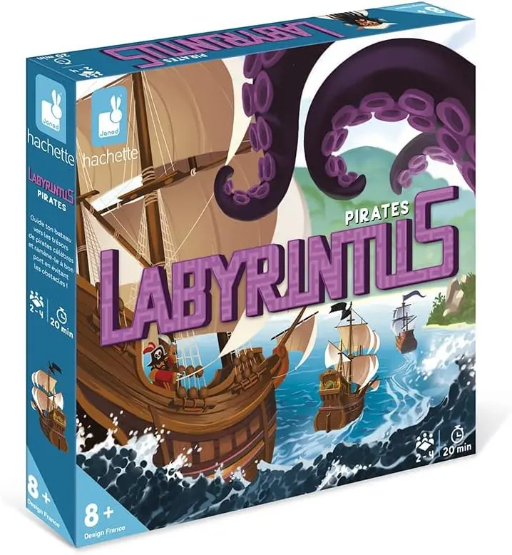 Labyrintus Pirates Janod | Juego de Mesa Piratas 2-4 Jugadores