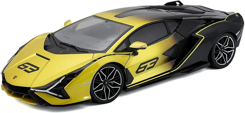Lamborghini Sián FKP 37 Amarillo/Negro 1/18 - Burago 11100