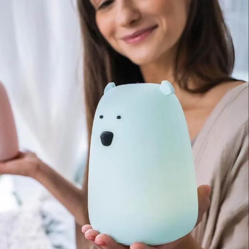 Lámpara de silicona Oso Azul