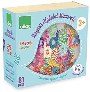 Letras Magnéticas Minúsculas Vilac | 81 Piezas de Madera | +3 Años