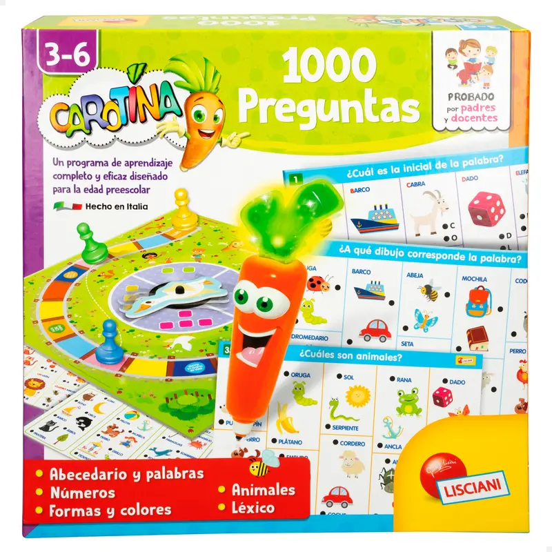 Lisciani Juego de mesa 2 en 1 con bolígrafo parlante Carotina