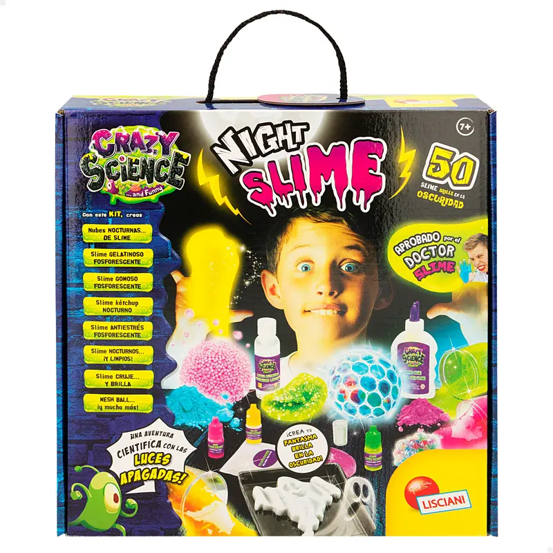 Lisciani Juegos de slime con 50 experimentos científicos fosforescentes Crazy Science