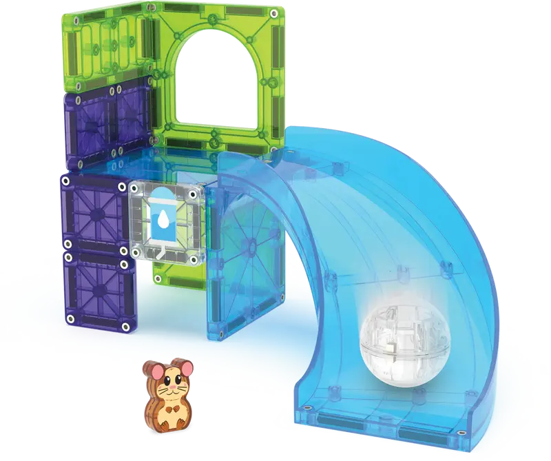 MAGNA-TILES Set Pelota para Hámster con Tobogán 13 Piezas