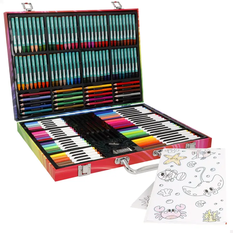 Maletín de dibujo infantil con 130 piezas de pintura y color Good Idea!