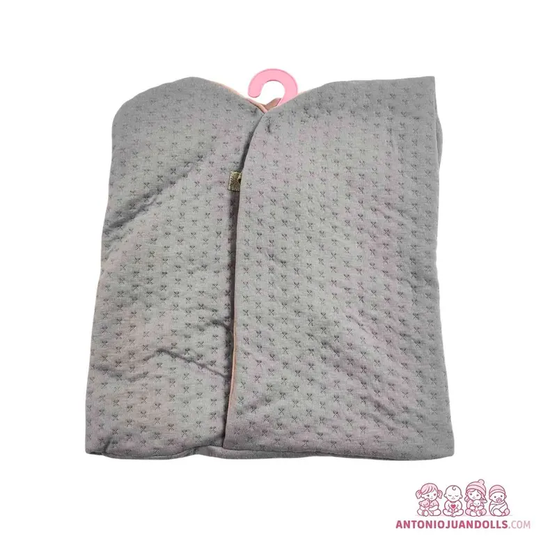 Manta Toquilla Gris Florecitas Muñecas - Tejido Suave (91060-2)