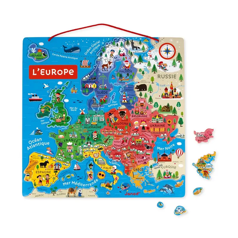 Mapa de europa (frances) magnetico - janod