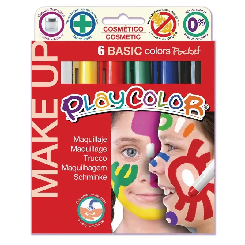 Maquillaje en Barra Playcolor 6 Colores – Cara y Cuerpo