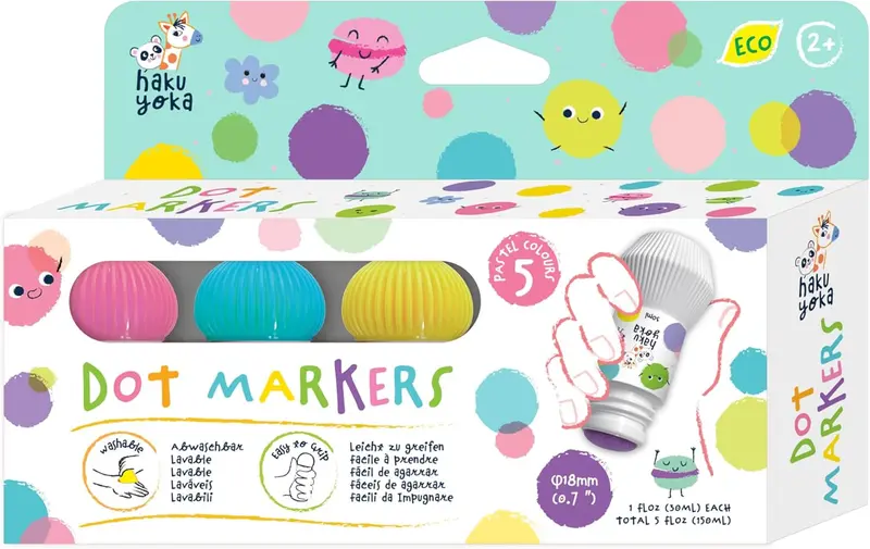 Marcadores de Puntos Pastel Haku Yoka – Rotuladores para Niños 233116