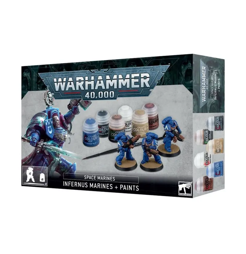 Marines Infernus + Pinturas Citadel – Warhammer 40.000 | Set Iniciación Ultramarines