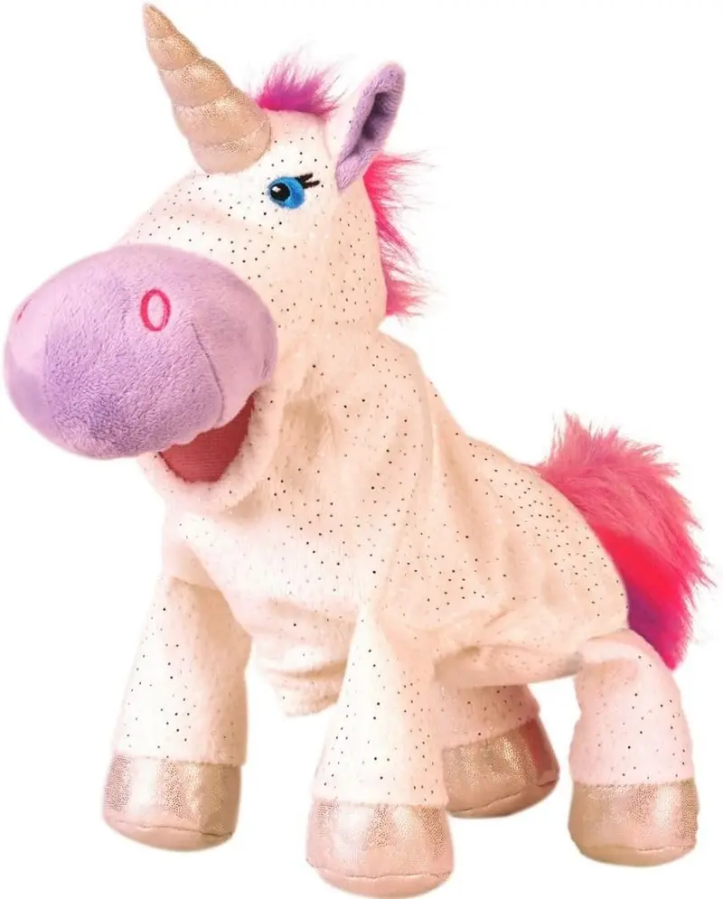 Marioneta de mano Unicornio con boca movible - Fiesta Crafts
