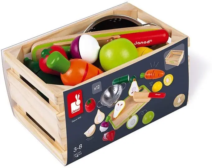 Maxi set de frutas y verduras velcro - janod j06607
