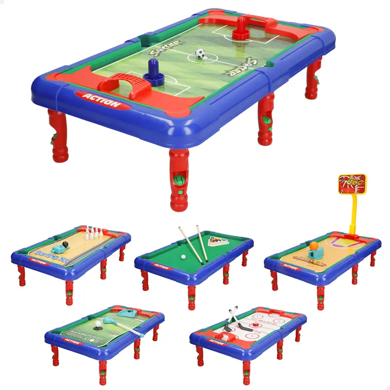 Mesa multijuegos 6 juegos de mesa en 1 43x25x12 cm