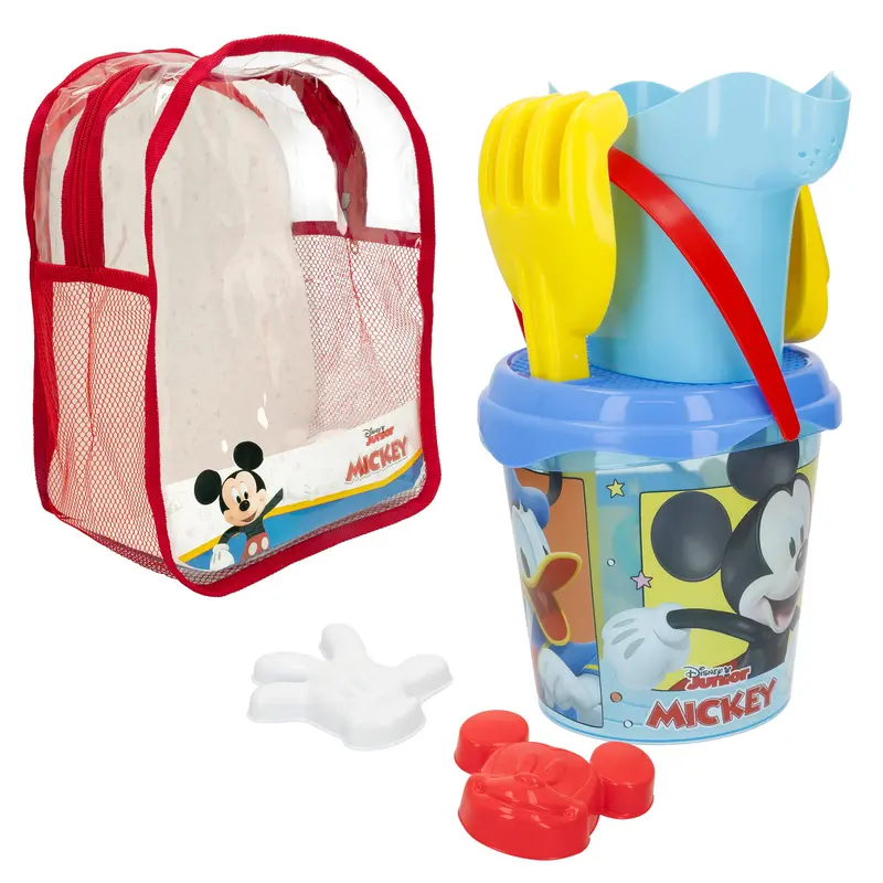 Mickey Set cubo de playa con accesorios y mochila transporte