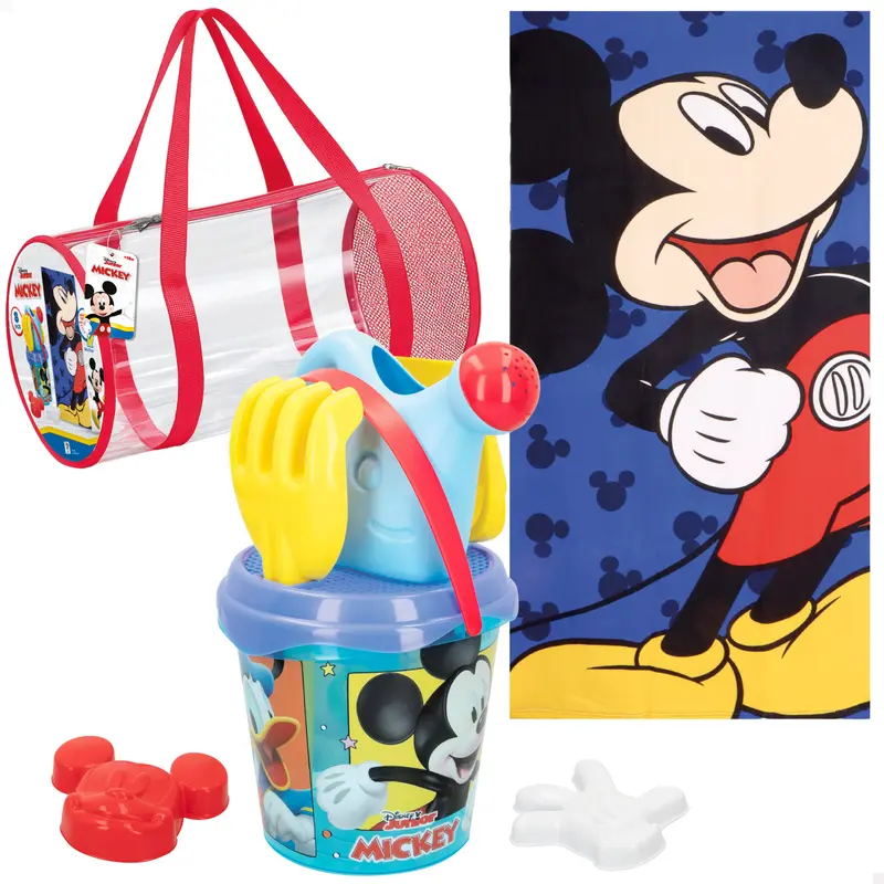 Mickey Set cubo de playa con toalla, accesorios y bolsa
