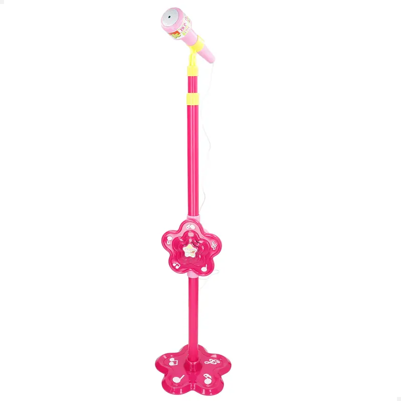 Micrófono de escenario juguete regulable fucsia Bontempi