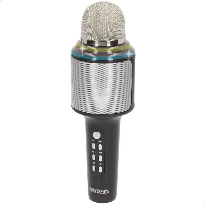 Micrófono karaoke inalámbrico con altavoz y luces Bontempi
