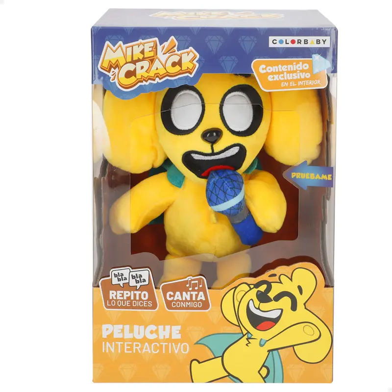 Mikecrack Peluche oficial perro Mike "Canto y repito lo que dices"