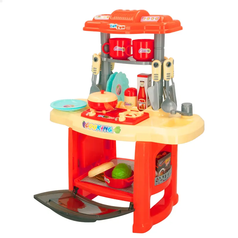 Mini cocinita eléctrica con luz y sonido y 20 accesorios My colors