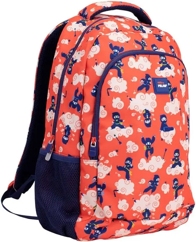 Mochila escolar 2 cremalleras 21l ninjutsu rojo - milán
