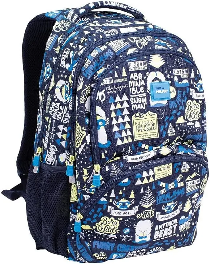 Mochila escolar 4 cremalleras 25l the yety azul marino - milan