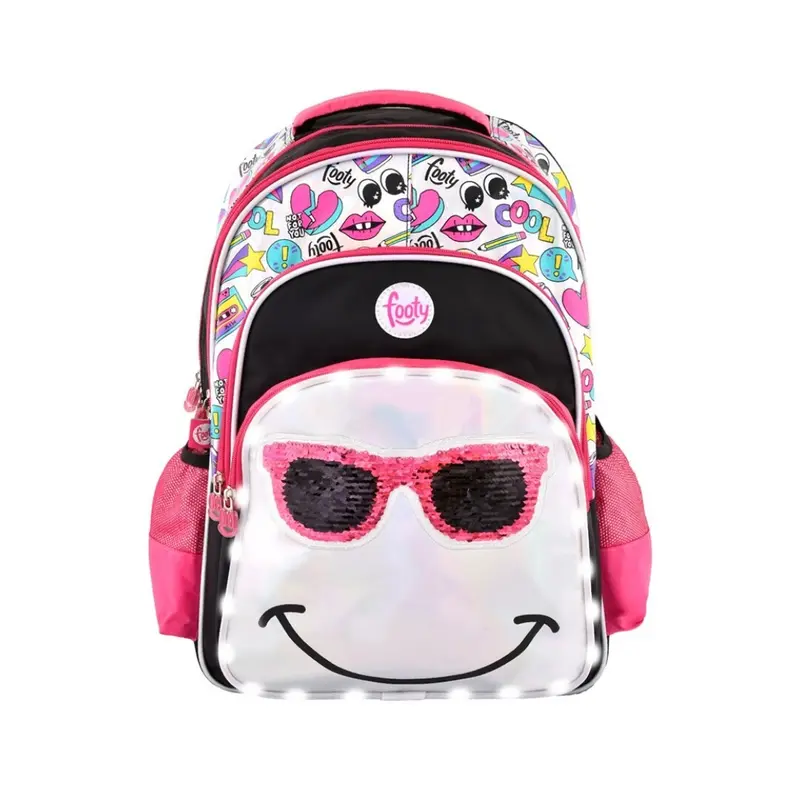 Mochila Grande Rosa Anteojos LED Lentejuelas Adaptable Carro Footy FO000027