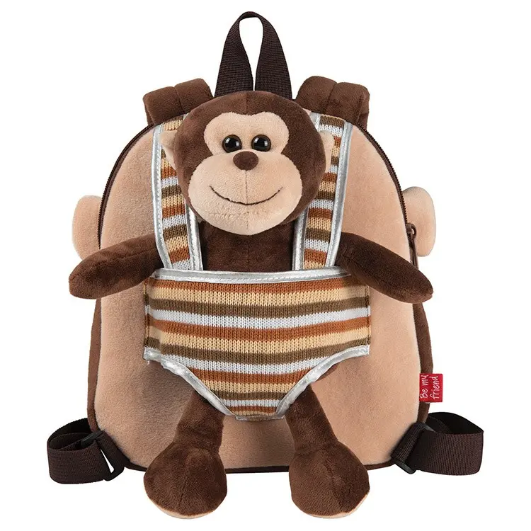 Mochila infantil con peluche mono - perletti 13031