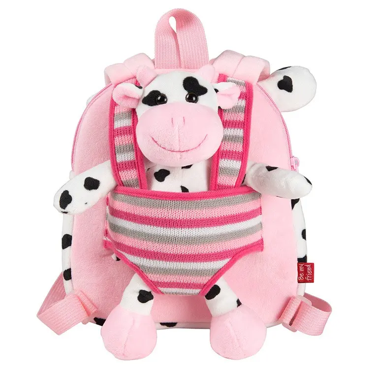 Mochila infantil con peluche vaca - perletti 13030