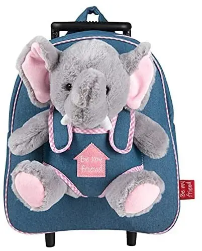 Mochila infantil trolley con peluche elefante - perletti 13033