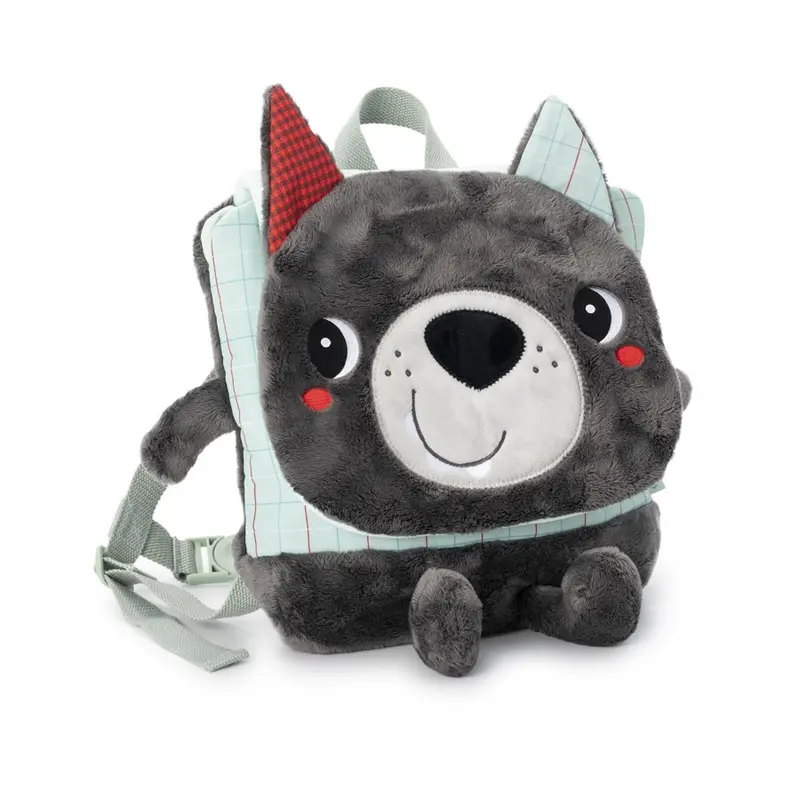 Mochila suave de louis el lobo, niños +2 años - lilliputiens 84483