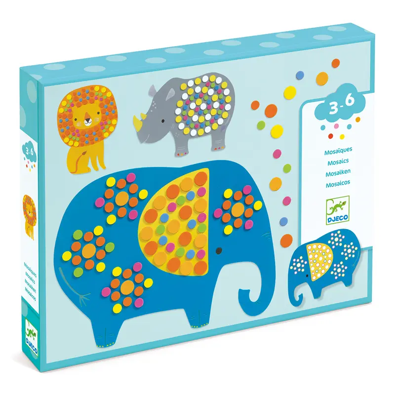 Mosaicos Jungla Suave Gomets con Animales de la Jungla DJ09097- Djeco 39097