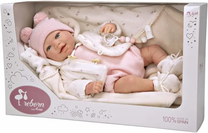 Muñeca Bebe Reborn 45 cm Elba con Manta - Arias 98171