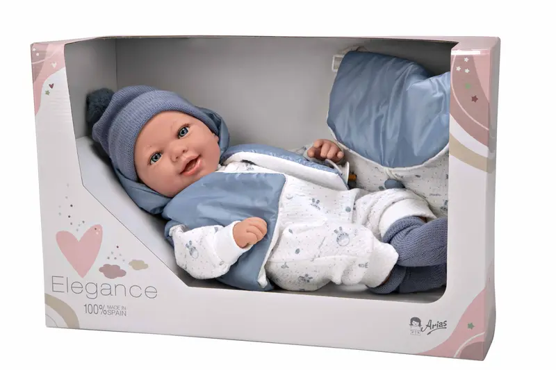 Muñeca con Peso Elegance 45 cm Adi Azul con Mochila - Arias 65377