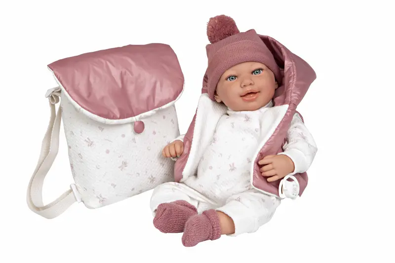 Muñeca con Peso Elegance 45 cm Adi Rosa con Mochila - Arias 65376