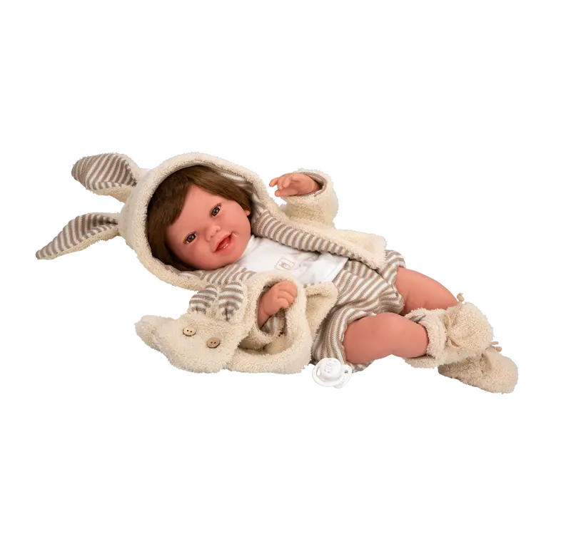 Muñeca de Peso Elegance 45 cm Zoe Beige con Bufanda - Arias 65392