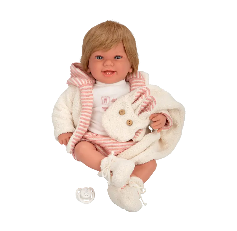 Muñeca de Peso Elegance 45 cm Zoe Rosa con Bufanda - Arias 65391