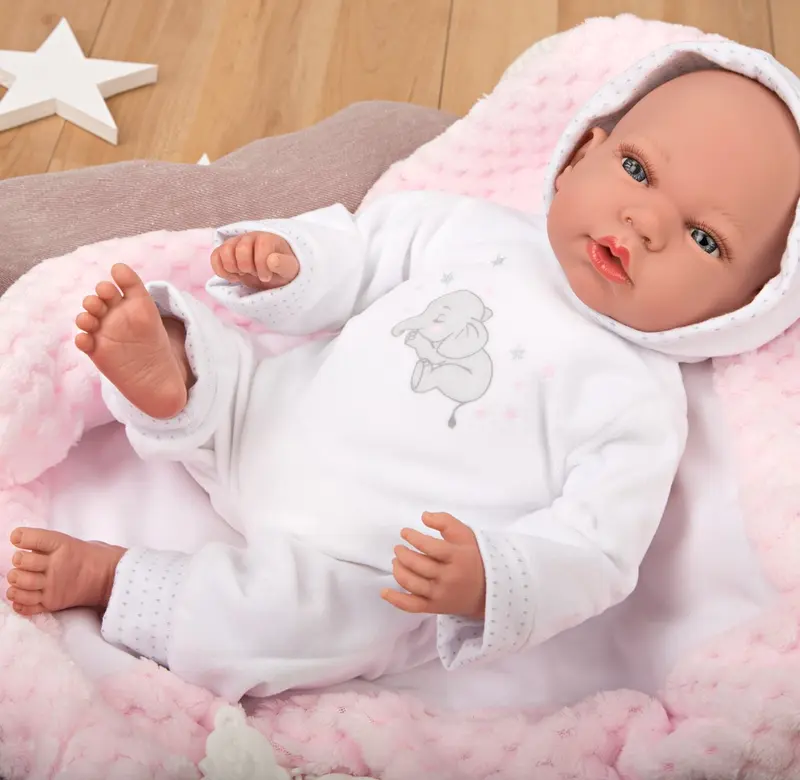Muñeca de Peso Elegance Andie Rosa 40 cm – Arias 60643 | Con Manta y Chupete