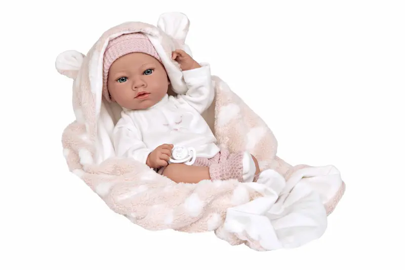 Muñeca de Peso Elegance Aria Rosa 38 cm – Arias 60833 | Con Manta con Capucha y Chupete