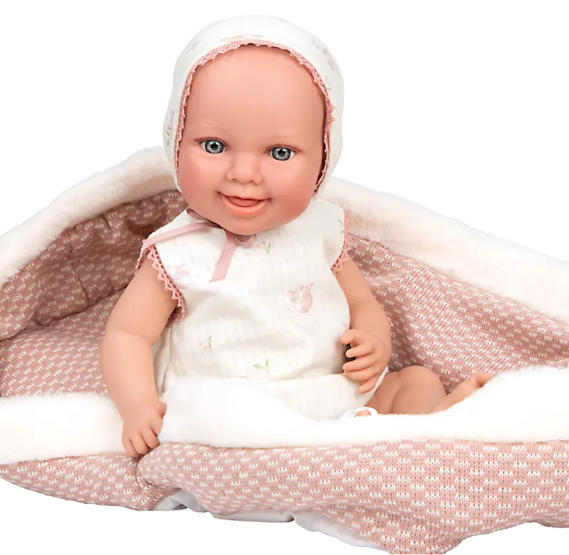 Muñeca de Peso Elegance Oli Rosa 38 cm – Arias 60909 | Con Capazo y Chupete
