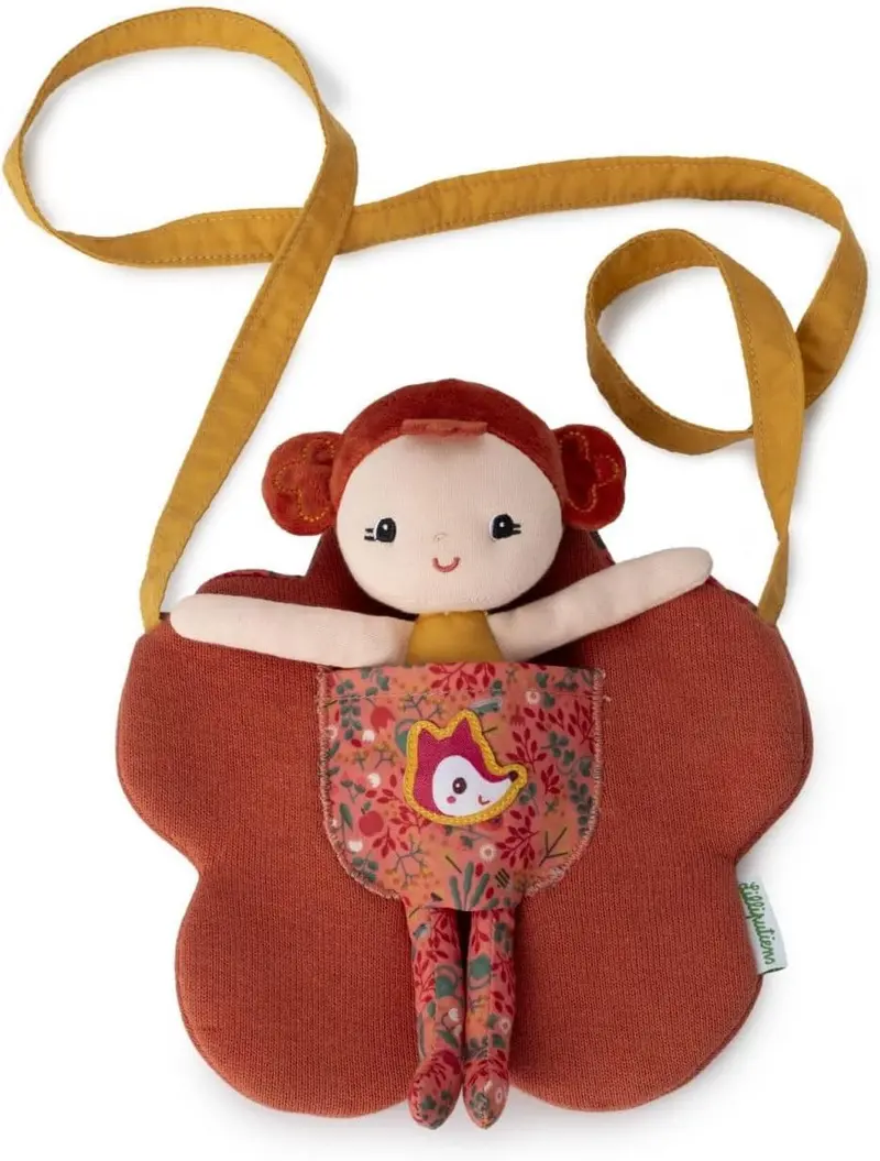 Muneca de trapo Adele con bolso en forma de flor - Lilliputiens
