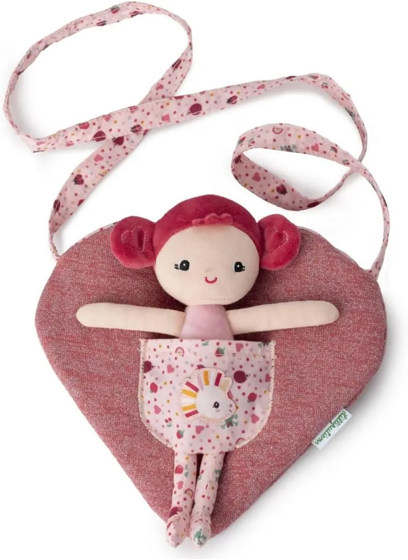 Muñeca de trapo aline con bolso de corazón - lilliputiens