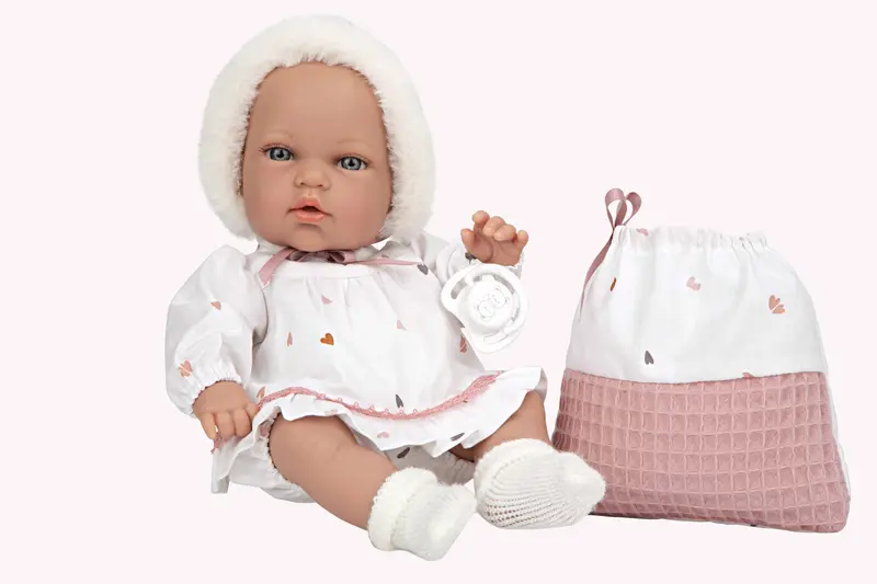 Muñeca elegance 30 cm natal blanco con bolsa multiusos - arias 60804