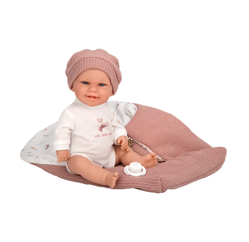 Muñeca Elegance 33 cm Babyto Rosa con Saco de Dormir - Arias 60872