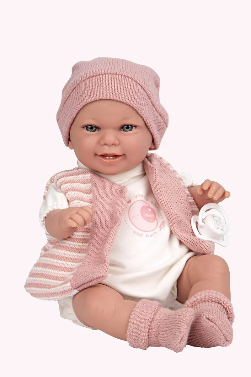 Muñeca Elegance 35 cm Babyto Rosa con Mecanismo de Risa Try Me - Arias 60795