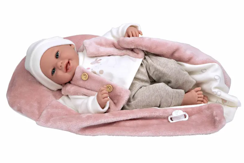 Muñeca Elegance 40 cm Colin Rosa con Manta - Arias 60809
