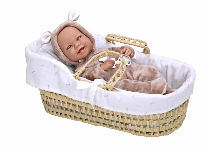 Muñeca Elegance 42 cm Zoe Rosa con Canastilla de Mimbre - Arias 65381
