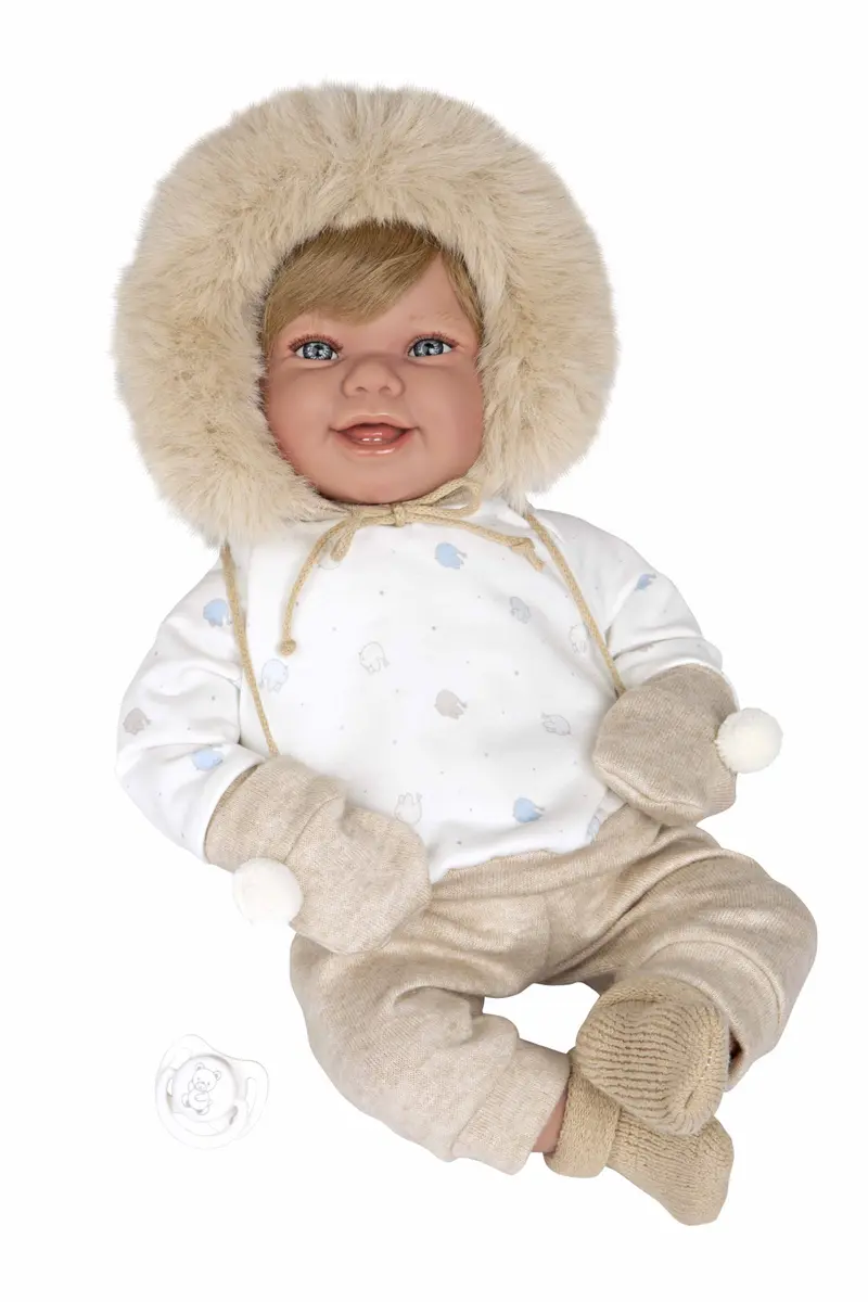 Muñeca Elegance 45 cm Zoe Beige con Manoplas y Pelo - Arias 65379